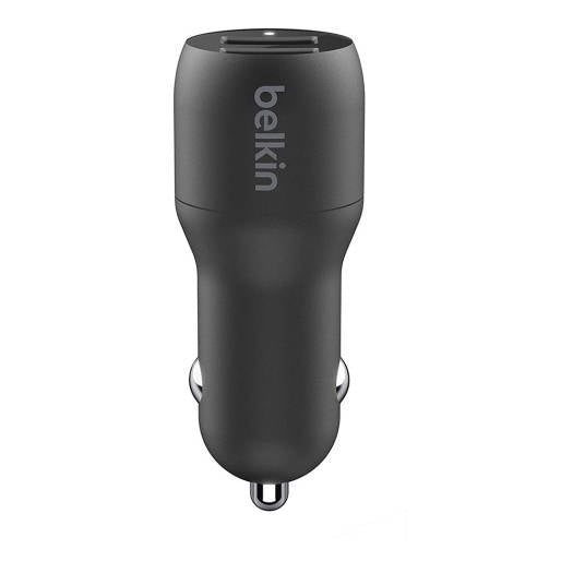 Belkin BOOST CHARGE Dual USB A Car Charger, 24W, USB A to USB C Cable