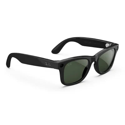 Ray-Ban Meta Wayfarer Smart Glasses Gen 2 Standard – Clear Graphite Green Transitions, Shiny Black | AI-Powered, Open-Ear Audio, Camera, Meta AI