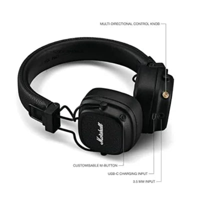 Marshall Major V Over-Ear Wireless Headphones | 100-Hour Battery, Bluetooth 5.3, Iconic Marshall Design, Foldable, Multiple Colors Including Brown