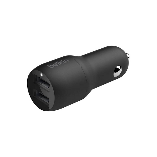 Belkin BOOST CHARGE Dual USB A Car Charger, 24W, USB A to USB C Cable