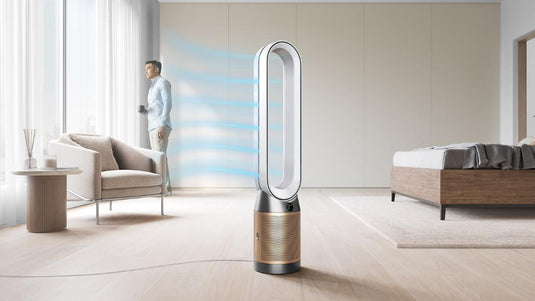 Dyson Purifier Cool PC2 De-NOx – Advanced Air Purifier & Fan, Removes Pollutants & NO₂, Smart Cooling System (White/Gold)
