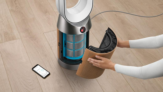 Dyson Purifier Cool PC2 De-NOx – Advanced Air Purifier & Fan, Removes Pollutants & NO₂, Smart Cooling System (White/Gold)