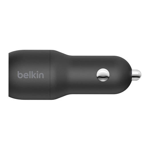 Belkin BOOST CHARGE Dual USB A Car Charger, 24W, USB A to USB C Cable
