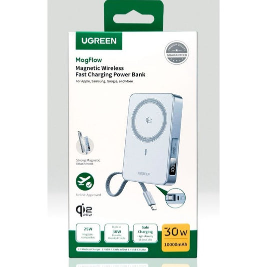 UGREEN 10000mAh 25W Magnetic Wireless Power Bank, 30W PD