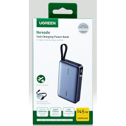 UGREEN Nexode 20000mAh Power Bank 145W with Built-in USB-C Cable