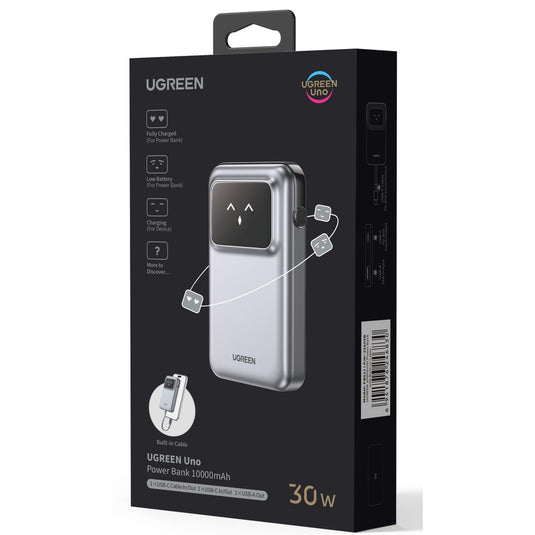 UGREEN Robotic 10000mAh Power Bank 30W PD with Built-in USB-C Connector