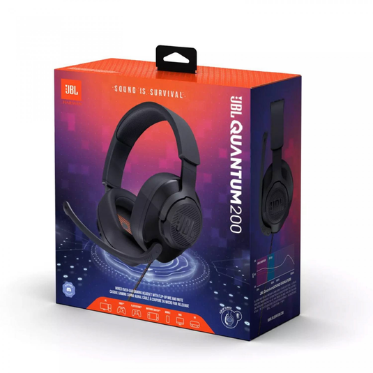 JBL Quantum 200 Wired Over-Ear Gaming Headset – Black