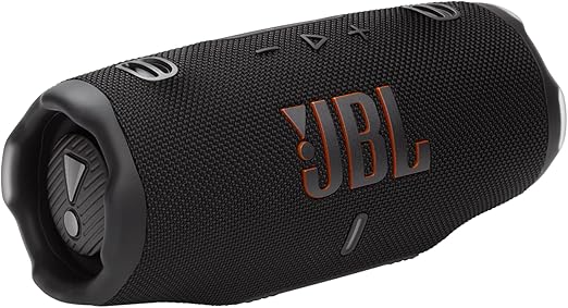 JBL Charge 6 – Portable Waterproof Bluetooth Speaker with Power Bank & Auracast, 28H Playtime, Fast Charging, Drop-Proof Design, Powerful Sound – Black.