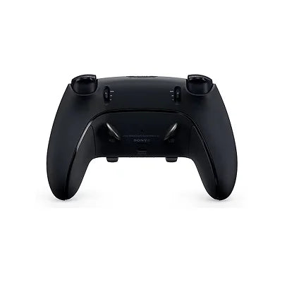A matte black wireless gaming controller shown from the back, featuring dual analog sticks, thumbsticks, and a central USB-C port, set against a plain white background.