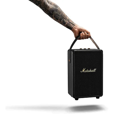 Marshall Tufton Portable Bluetooth Speaker | 80W, 20-Hour Battery, IP55 Dust & Water Resistant, Iconic Rock Design, Powerful Deep Bass, Black