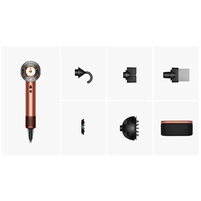 Dyson Supersonic Nural Hair Dryer for Curly/Coily Hair – Amber Silk | Intelligent Heat Control, Fast Drying, Reduces Frizz, Protects Hair Shine