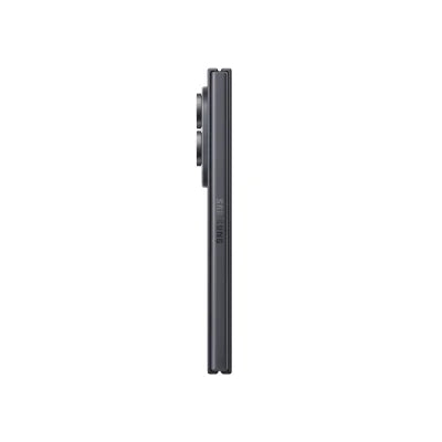 A slim, dark gray smartphone shown from a side profile view against a solid white background.