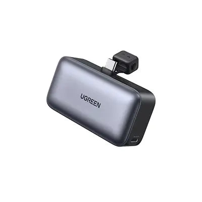 UGREEN 5000mAh Power Bank 20W PD with Built-in USB-C Connector – Grey