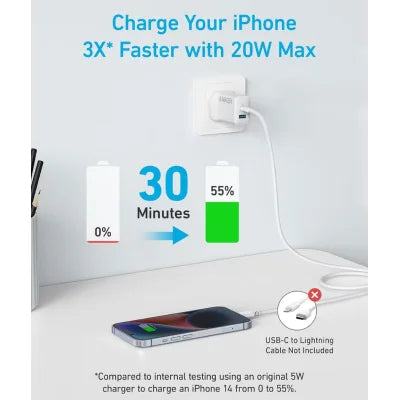 Anker 20W USB-C Charger + USB-C Cable | Fast Charger UAE