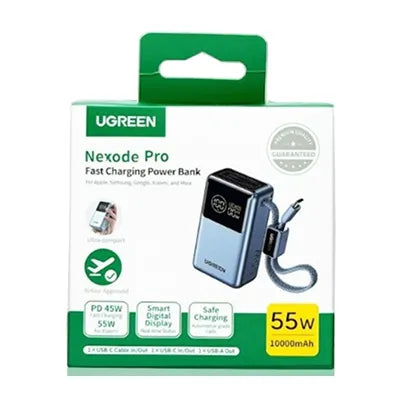 UGREEN Nexode Pro 10000mAh Power Bank 55W PD with Built-in USB-C Cable
