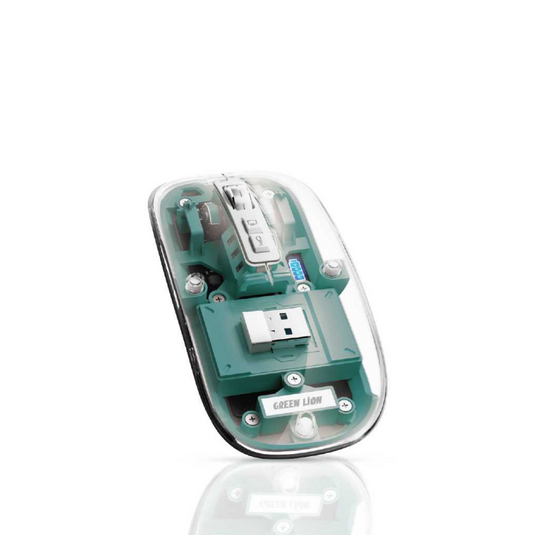 Green Lion Transparent Mouse 2400DPI 400mAh