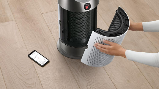 Dyson Purifier Hot+Cool HP1 – Air Purifier, Heater & Fan with Advanced Filtration System, Year-Round Climate Control (White/Silver)