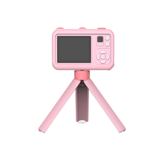 Porodo Kids Digital Camera with Tripod Stand 26MP 1080P 400mAh-pink-brown-blue