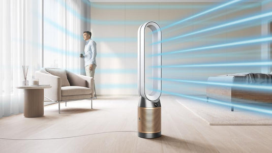 Dyson Purifier Cool PC2 De-NOx – Advanced Air Purifier & Fan, Removes Pollutants & NO₂, Smart Cooling System (White/Gold)