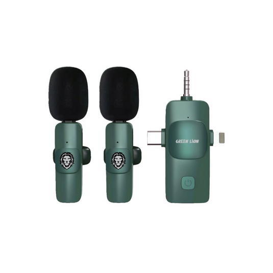 Green Lion 3 IN 1 Microphone Type-C / Lightning / Aux – Green