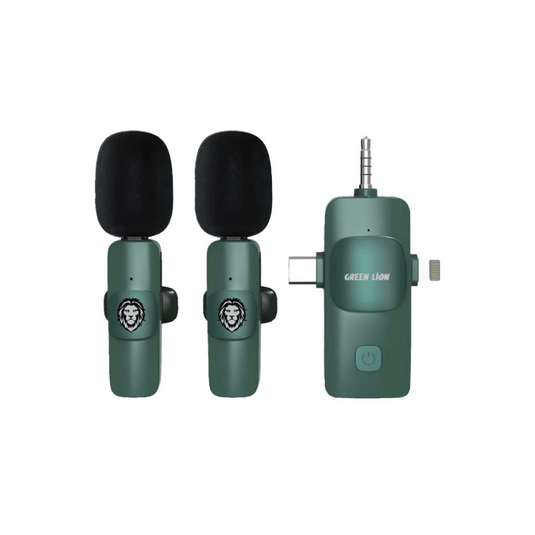 Green Lion 3 IN 1 Microphone Type - C / Lightning / Aux – Green - Pickoon