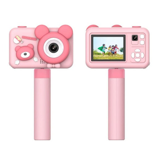 Porodo Kids Digital Camera with Tripod Stand 26MP 1080P 400mAh-pink-brown-blue