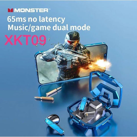 Monster Airmars XKT09 True Wireless Gaming Earphones, Blue