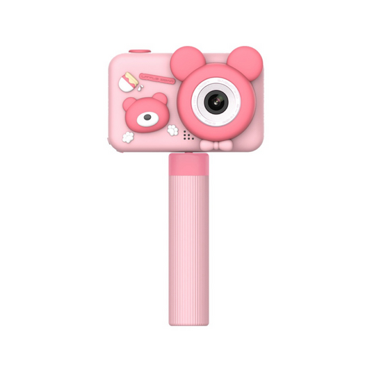 Porodo Kids Digital Camera with Tripod Stand 26MP 1080P 400mAh-pink-brown-blue