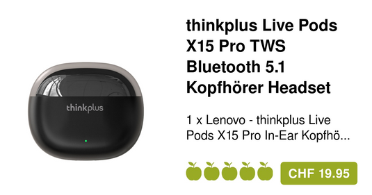 Lenovo Thinkplus X15 Pro True Wireless Earbuds BT5.1 Noise Cancelling Low Latency with AAC/SBC Microphone - Black