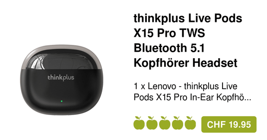 Lenovo Thinkplus X15 Pro True Wireless Earbuds BT5.1 Noise Cancelling Low Latency with AAC/SBC Microphone - Black - Pickoon