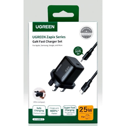 UGREEN 25W GaN USB-C Fast Charger PD with USB-C Cable