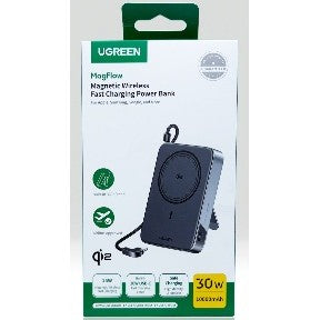 UGREEN 10000mAh Magnetic Power Bank 30W with Built-in USB-C Cable
