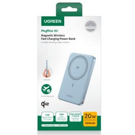 UGREEN 5000mAh Magnetic Wireless Power Bank 20W PD for iPhone – Blue