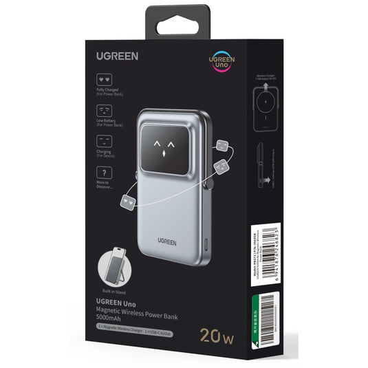 UGREEN Robotic 5000mAh Magnetic Power Bank 20W PD with Stand